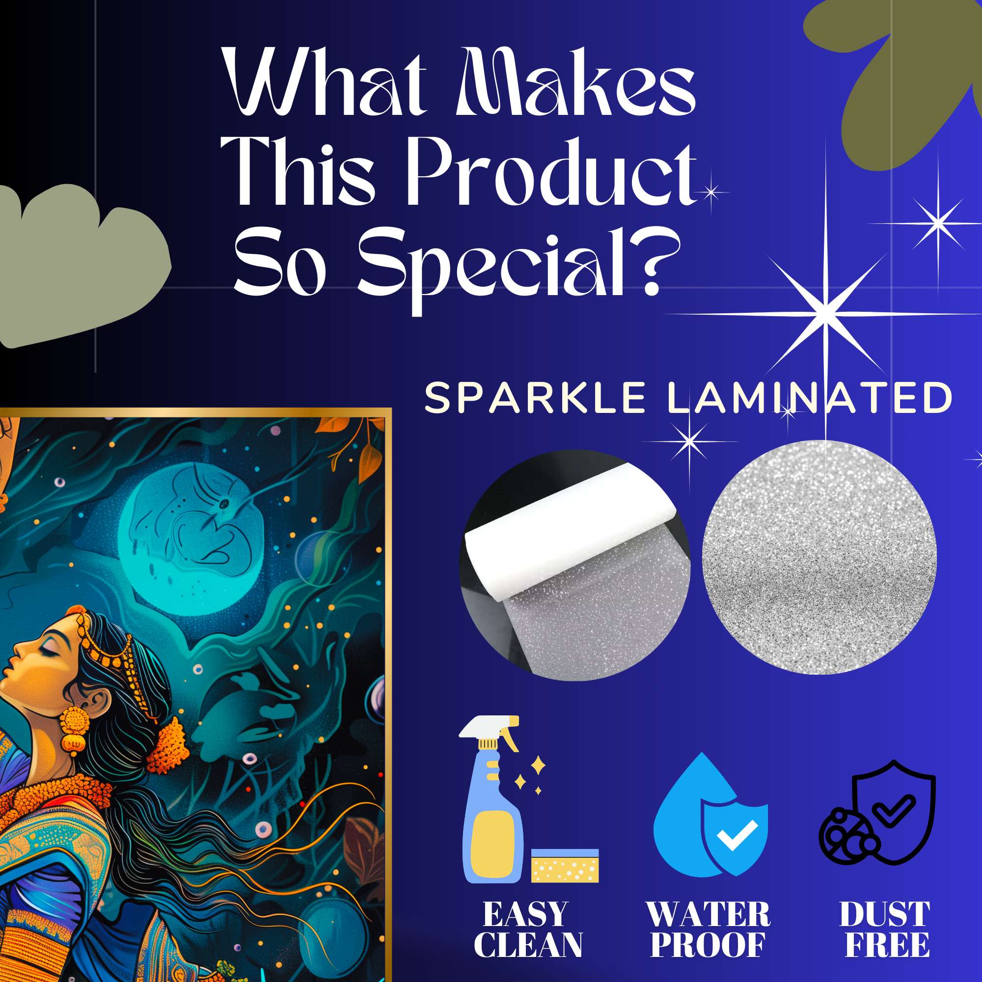 Set of Three Wall Paintings for Wall Dacoration Golden Framed Wall Paintings for Living Room & Bedroom Wall Art for Home Decoration & Office Wall Décor (24x18 inch CH-GD3-13) - Image 4